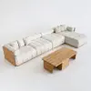 Resaro 7-Piece Outdoor Modular Natural Teak Sectional Fluted Sofa Set