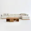 Resaro 7-Piece Outdoor Modular Natural Teak Sectional Fluted Sofa Set