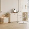 Modern 2-drawer off-white MDF Nightstand with USB and Lighting Set of 2 – 50cm
