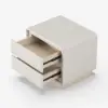 Modern 2-drawer off-white MDF Nightstand with USB and Lighting Set of 2 – 50cm