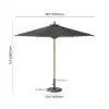 Tevara 300 cm Outdoor Garden Umbrella with Marble Stand