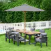 Tevara 300 cm Outdoor Garden Umbrella with Marble Stand