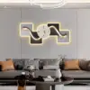 1000mm Horizontal Silent Wall Clock Light Modern Geometric Decor Art Living Room