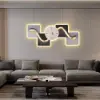 1000mm Horizontal Silent Wall Clock Light Modern Geometric Decor Art Living Room