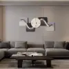 1000mm Horizontal Silent Wall Clock Light Modern Geometric Decor Art Living Room
