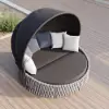 Cocaro 2-Piece Outdoor Weatherproof Daybed with Foldable Sun Canopy (220 cm) in Gray