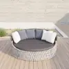 Cocaro 2-Piece Outdoor Weatherproof Daybed with Foldable Sun Canopy (220 cm) in Gray