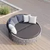 Cocaro 2-Piece Outdoor Weatherproof Daybed with Foldable Sun Canopy (220 cm) in Gray