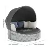 Cocaro 2-Piece Outdoor Weatherproof Daybed with Foldable Sun Canopy (220 cm) in Gray