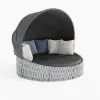 Cocaro 2-Piece Outdoor Weatherproof Daybed with Foldable Sun Canopy (220 cm) in Gray