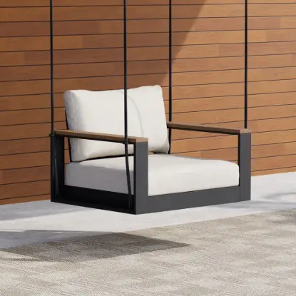 Tevara Outdoor Swing Sofa in Matte Grey Aluminium with Cushion