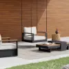Tevara Outdoor Swing Sofa in Matte Grey Aluminium with Cushion
