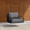 Tevara Outdoor Teak & Aluminium 1-Seater Swing Sofa in Grey
