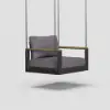 Tevara Outdoor Teak & Aluminium 1-Seater Swing Sofa in Grey