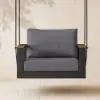 Tevara Outdoor Teak & Aluminium 1-Seater Swing Sofa in Grey