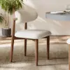 Picture of Modern Boucle Dining Chair with Walnut Rubber Wood Legs, 1 Piece