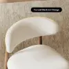 Picture of Modern Boucle Dining Chair with Walnut Rubber Wood Legs, 1 Piece