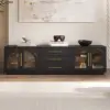 Arune 183cm Arched Glass Doors TV Unit with Storage and LED
