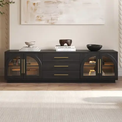 Picture of Arune 183cm Arched Glass Doors TV Unit with Storage and LED