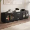 Arune 183cm Arched Glass Doors TV Unit with Storage and LED