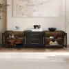 Arune 183cm Arched Glass Doors TV Unit with Storage and LED
