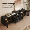 Arune 183cm Arched Glass Doors TV Unit with Storage and LED