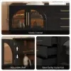 Arune 183cm Arched Glass Doors TV Unit with Storage and LED