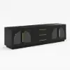 Arune 183cm Arched Glass Doors TV Unit with Storage and LED