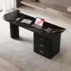 Modern 71" L-Shaped Curved Desk with Sintered Stone Top