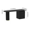 Modern 71" L-Shaped Curved Desk with Sintered Stone Top