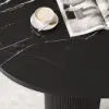 Modern 71" L-Shaped Curved Desk with Sintered Stone Top