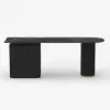 Modern 71" L-Shaped Curved Desk with Sintered Stone Top