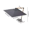 Tevara 300 cm Offset Cantilever Patio Umbrella in Gray