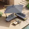 Tevara 300 cm Offset Cantilever Patio Umbrella in Gray