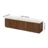 Aura 213 cm Ash Wood Fluted Walnut TV Unit with Sintered Stone Top