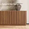 Aura 213 cm Ash Wood Fluted Walnut TV Unit with Sintered Stone Top