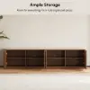 Aura 213 cm Ash Wood Fluted Walnut TV Unit with Sintered Stone Top