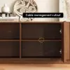Aura 213 cm Ash Wood Fluted Walnut TV Unit with Sintered Stone Top