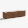 Aura 213 cm Ash Wood Fluted Walnut TV Unit with Sintered Stone Top