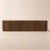Aura 213 cm Ash Wood Fluted Walnut TV Unit with Sintered Stone Top
