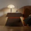 Lumio Walnut 2-Drawer Floating LED Bedside Table with Charging Station