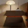 Picture of Lumio Walnut 2-Drawer Floating LED Besidetable with Charging Station, Set of 2