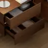 Picture of Lumio Walnut 2-Drawer Floating LED Besidetable with Charging Station, Set of 2