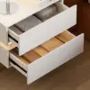 Lumio White 2-Drawer Floating LED Besidetable with Charging Station, Set of 2