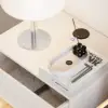 Lumio White 2-Drawer Floating LED Besidetable with Charging Station, Set of 2