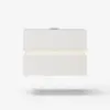 Lumio White 2-Drawer Floating LED Besidetable with Charging Station, Set of 2