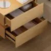 Lumio Natural 2-Drawer Floating LED Bedside Table with Charging Station