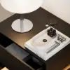 Lumio Black 2-Drawer Floating LED Besidetable with Charging Station, Set of 2