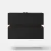 Lumio Black 2-Drawer Floating LED Besidetable with Charging Station, Set of 2