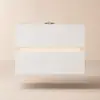 Lumio White 2-Drawer Floating LED Bedside Table with Charging Station